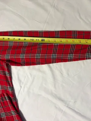 LOFT Red Preppy Plaid Long-Sleeve Button Front Dress size L thumbnail 6