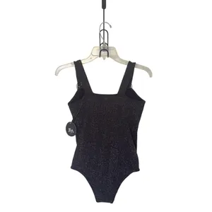 FCT With Love Basics Medium Black Silver Metallic Adjustable Straps Bodysuit thumbnail 2