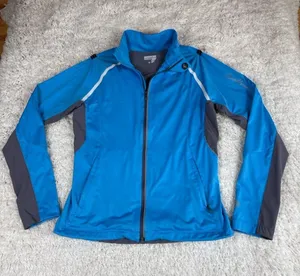 Salomon ClimaWIND Blue Gray Softshell Full Zip Jacket Women’s Medium thumbnail 1