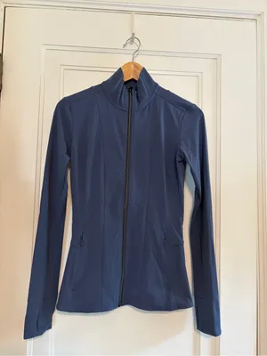 ATHLETA Shanti Salutation Jacket in Powervita Fabric Iron Blue thumbnail 2