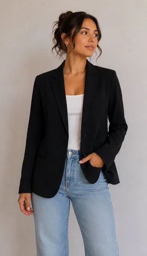 The Kooples Black Fitted Blazer Womens 48 Tailored Office Business Career Formal thumbnail 1