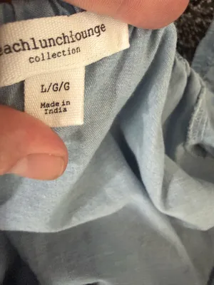 BeachLunchLounge Amie Convertible Neck Costal Cowgirl Chambray Denim Dress Large. thumbnail 7