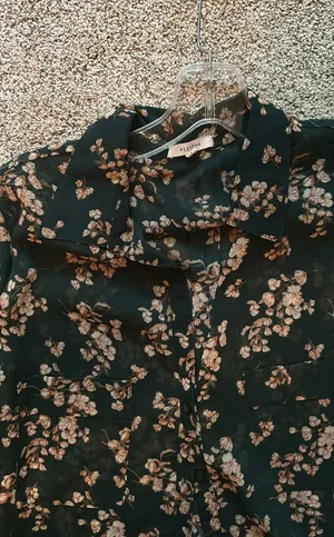 sheer long sleeve blouse Size L thumbnail 2
