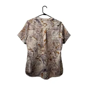 Entro‎ Women Abstract Print V-Neck Top Size Medium Lightweight Preppy Designer thumbnail 2