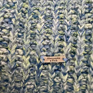Abercrombie & Fitch Womens Blue Green Marled‎ Chunky Knit Wool Blend Sweater S thumbnail 5