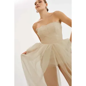 LAMARQUE Pixie Corset Dress in Light Beige Size XS Strapless Tulle Princess thumbnail 13