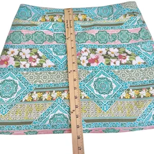 Versona Floral Geometric Pull On Stretchy Multicolor Skort Preppy Size 12 thumbnail 9