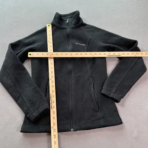 Columbia Sportswear Full Zip Fleece Jacket Women's M Black Outdoor Casual Light thumbnail 3