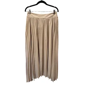 NWT Miamisty Beige Pleated Midi Maxi Skirt High Waist Preppy Fall Size M thumbnail 2