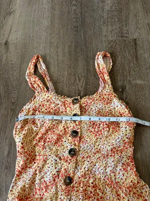 Japna Orange Patterned Dress - Size Small thumbnail 4