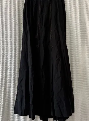 Antique early 20th-century black wool skirt 26" waist steampunk goth cosplay thumbnail 1