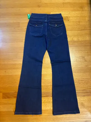 Gap 70's Flare High Rise Denim Stretch Blue Jeans Women's 28 6 Short NWT thumbnail 6