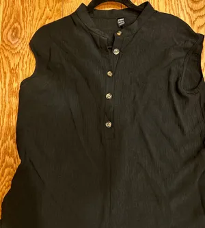 SHEIN black exaggerated Wide-Leg Button-Front placket oversize Jumpsuit L thumbnail 3