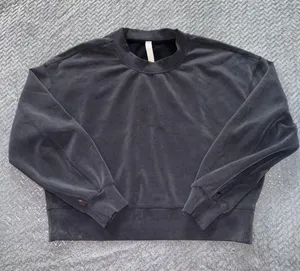 Lululemon Sweatshirt Womens Black Fleece Perfectly‎ Oversized Softstreme Sz 4 thumbnail 1