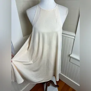 Lila Clothing Co Champagne Shimmer Halter Swing Mini Dress Large thumbnail 8