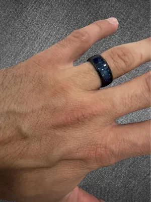 Blue Galaxy Glitter Inlay Band Ring Size 8 - Unisex thumbnail 5