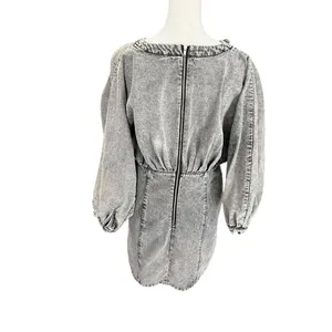 Joslin Studio Ayra Black Grey Denim Puff Sleeve Mini Dress Size 10 thumbnail 6