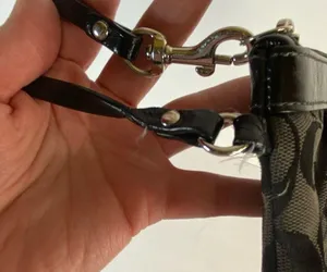 Coach Black Signature Canvas Wristlet thumbnail 5