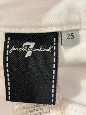 7 For All Mankind White Denim Skirt Women’s Waist Size 25 Cutoff Raw Hem Pockets thumbnail 8