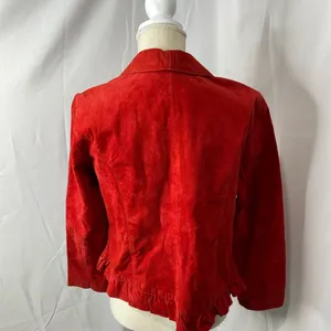 Vintage Christopher & Banks red suede leather jacket large thumbnail 7