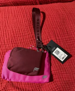 Fabletics Two-Pouch Wristlet in Hot Pink & Burgundy thumbnail 1