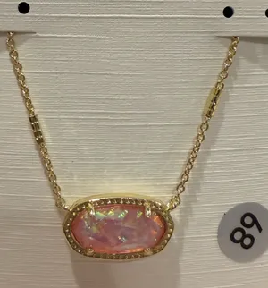Kendra Scott | Gold Plated & Pink Opal Elisa Pendant Necklace | #89 thumbnail 1