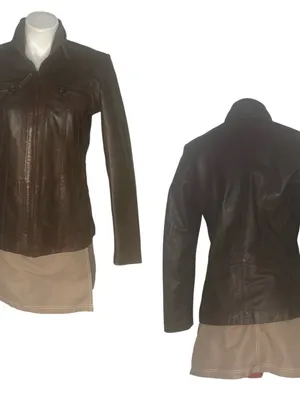 WILSONS LEATHER Brown Jacket Buttery Leather Moto Lined Womens Size Medium thumbnail 13