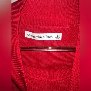 Abercrombie & Fitch Red Mock‎ Neck Heavy Knit Sweater Size L thumbnail 7