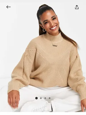 ASOS Miss Selfridge Camel Funnel Neck Split Hem Knit thumbnail 1