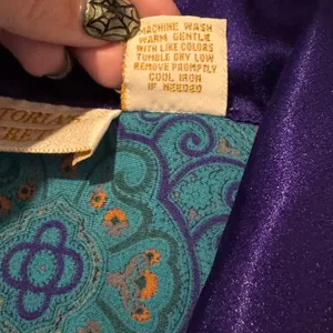 Vintage Victoria's Secret‎ Paisley Purple Teal Silky Robe L Sleepwear Gold Label thumbnail 6