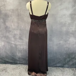 Alfred Angelo Womens Babydoll Dress Size 8 Brown Satin‎ Sequin Formal Bridesmaid thumbnail 2
