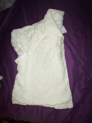 Cara Ryan Ivory White Lace Short Sleeve Crop Button Jacket Blazer XL thumbnail 5