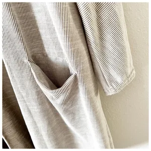 Donni Antropologie Slouchy Cardigan Open Pockets Layer Textured Ribbed Loose Fit thumbnail 8