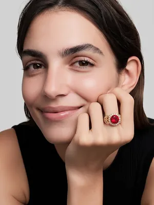 Women’s Stainless Steel Golden w/ Gorgeous Gemstone Ring Size 7 thumbnail 1