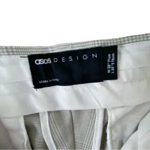 ASOS Gray Checkered Patterned Straight Cuffed Leg Trousers‎ Size 28 thumbnail 7