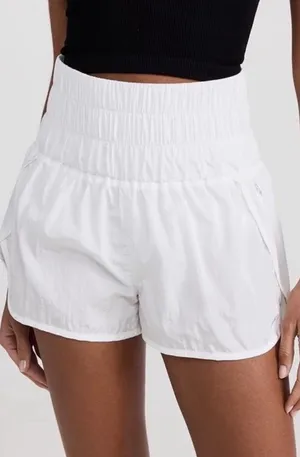 Free People Movement Women's Gray Athletic Shorts S High Rise Pull-On Logo thumbnail 1