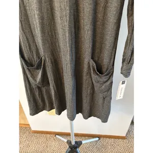 NWT Danskin Women's Gray Long Sleeve‎ Lounge Dress Front Pockets Size XS thumbnail 3