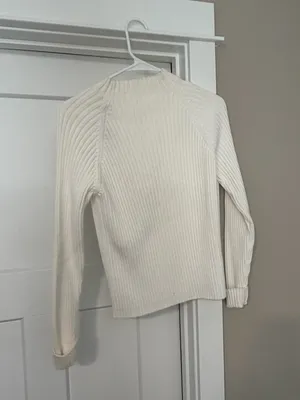 Relativity Ivory Ribbed Mock Neck Sweater thumbnail 3