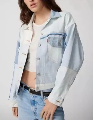 Levi's Light Blue Denim Oversized Jacket(Size XS) thumbnail 1