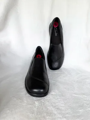 Clarks Bendables MAY POPPY Loafers Womens Size 6M Black Leather Slip-Ons 84634 thumbnail 9