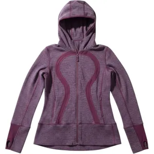 Lululemon Scuba‎ Full Zip Hoodie Heathered Purple Knit Thumbholes Jacket thumbnail 1