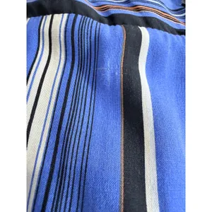 Band Of Gypsies Blue Striped Faux Wrap Dress Flutter Sleeve‎ Ruffle Hem L thumbnail 10