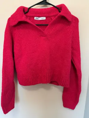 ZARA Pink Sweater Cropped thumbnail 1