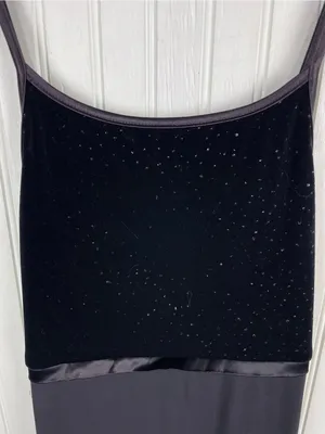 Vintage Y2K Byer Too Sparkly Black Velvet Top Maxi Slip Dress Small Whimsigoth thumbnail 10