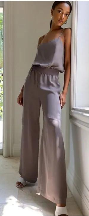 Aritzia Babaton Scala Jumpsuit Size Small Wide Leg Chiffon Maeve thumbnail 1
