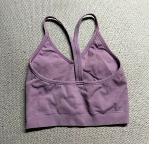 Set Active Purple Ribbed Active Sports Bra Bralette Size XSmall EUC thumbnail 3