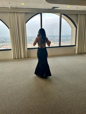 Black Prom Dress Sequin Floor thumbnail 2