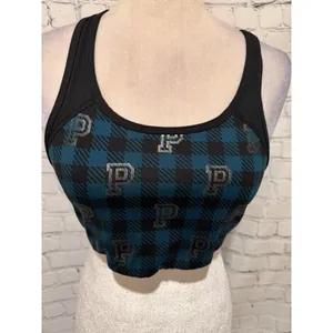 PINK Victoria’s Secret Ultimate Unlined Women’s Blue Black Plaid Sport Bra Large thumbnail 2
