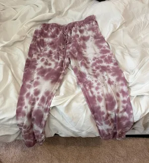 Lulu's Tie-Dye Joggers Set in Mauve and Cream thumbnail 3