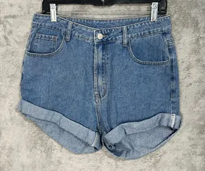 Cider Denim Mom Jean Shorts Size Large High Rise Summer Beachy Vacation thumbnail 1
